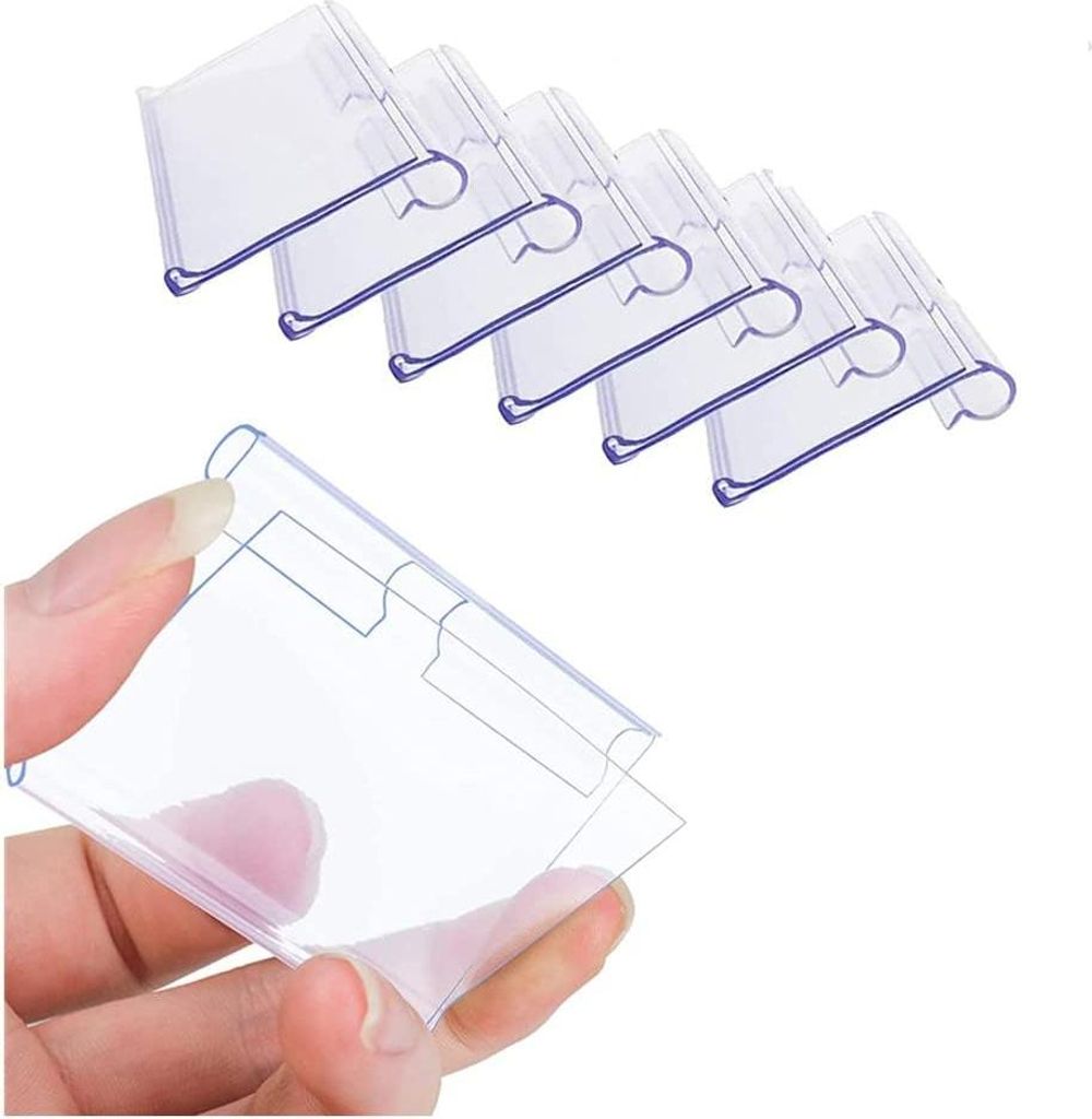 Labels-Preis Etiketten-Preisschilder - Geschäft - Nachhaltig - Einzelhandel - Preisauszeichnung - Etikethalter - 40 Stück transparente Kunststoff...