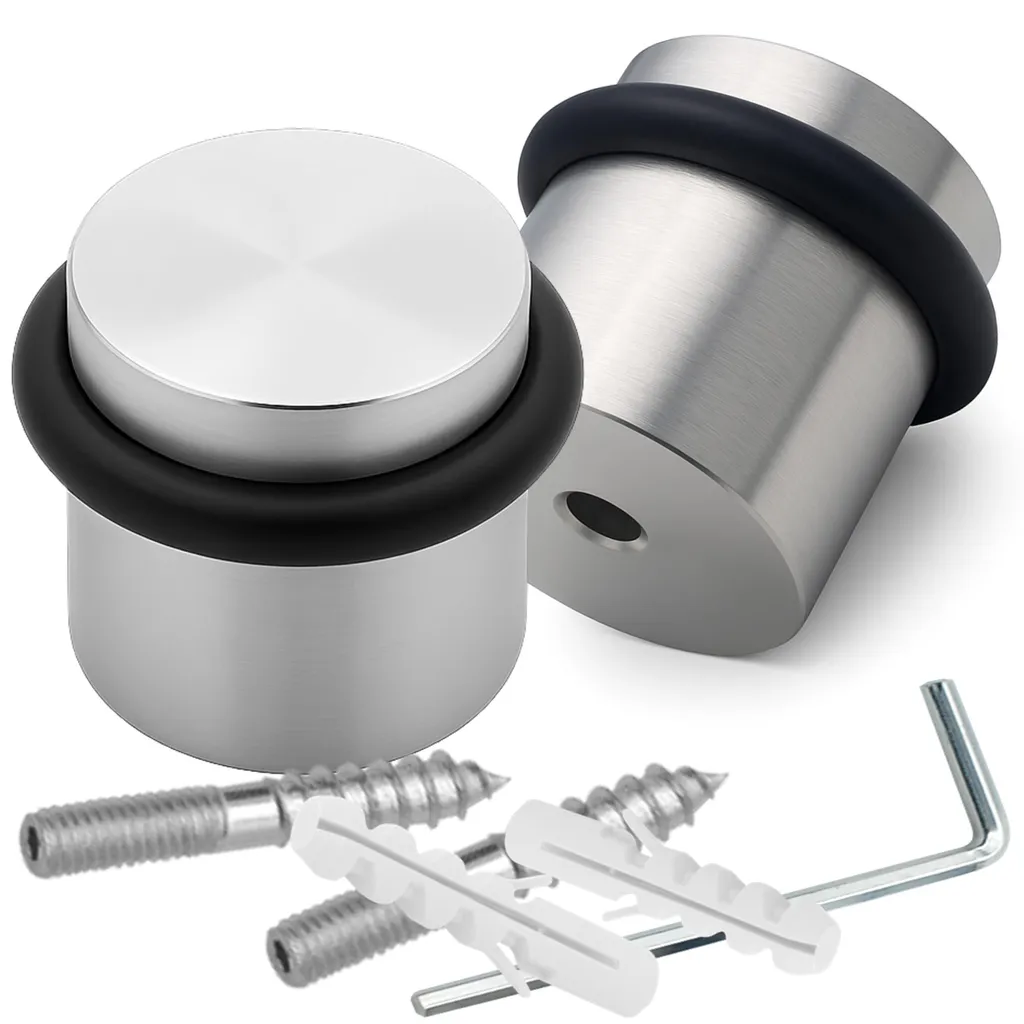 Butée de porte inox haut de gamme Lot de 2 avec kit complet de fixation