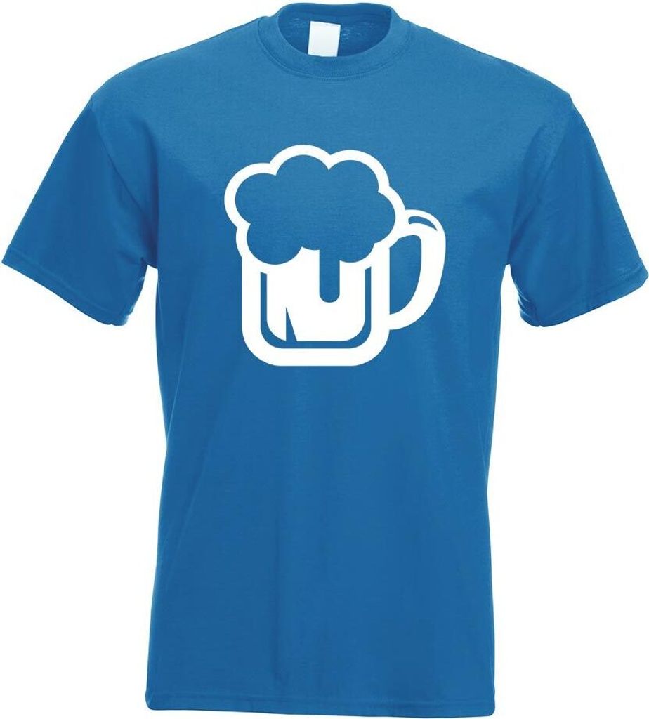 Kiwistar - T-Shirt - royal - Bierkrug Bierfass Trinken Glas Motiv Bedruckt Funshirt Design Print - mit Motiv Bedruckt - Funshirt Design - Sport - F...