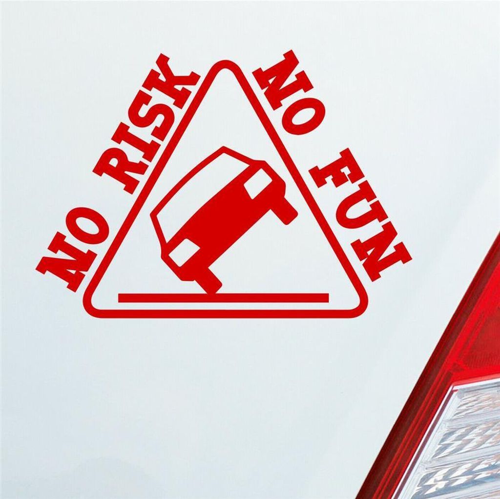 Auto Aufkleber No Rist no Decal Tuning 12x8,5 cm Rot Sticker Heckscheibenaufkleber