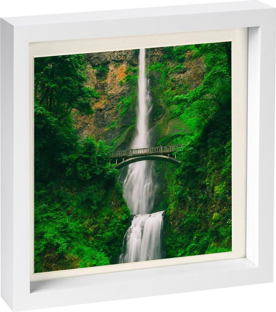 Weiß 10 "x 10" 3D Box Fotorahmen mit Elfenbein 8 "x 8" montieren - stehendes hängendes handwerk schattenbild display - von nicola frühling