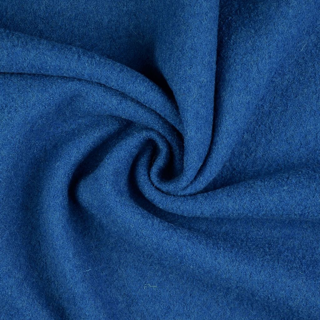 Walkloden LAURA Verkehrsblau Uni, 385 g/m², ca. 0,5 m lang, ca. 1,46 m - 1,48 m breit, Stoffe Meterware, 100 % Wolle