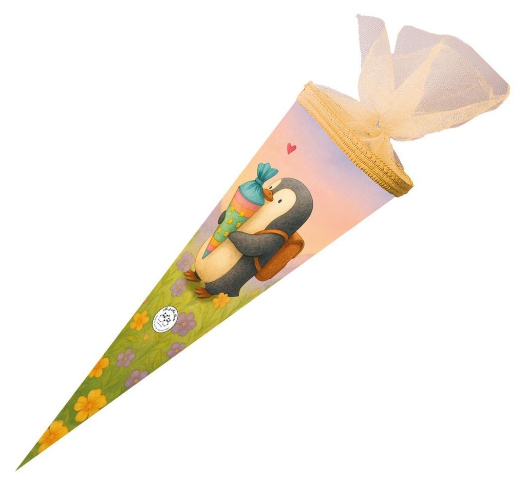 Nestler Schultüte Pinguins Zuckertüte 50cm mit Tüllverschluss