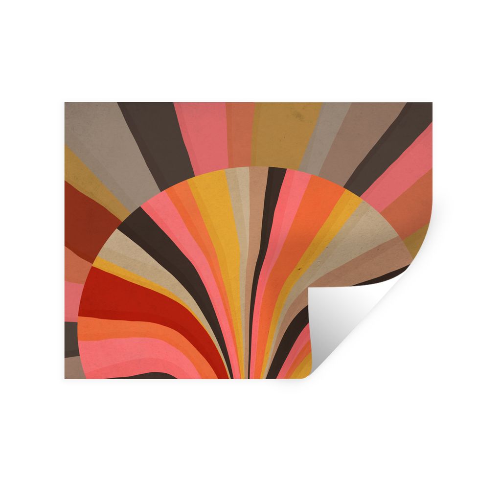 MuchoWow Wandtattoo Wandsticker Wandaufkleber Abstrakt -Kunst -Formen 120x90 cm Selbstklebend und Repositionierbar - Aufkleber