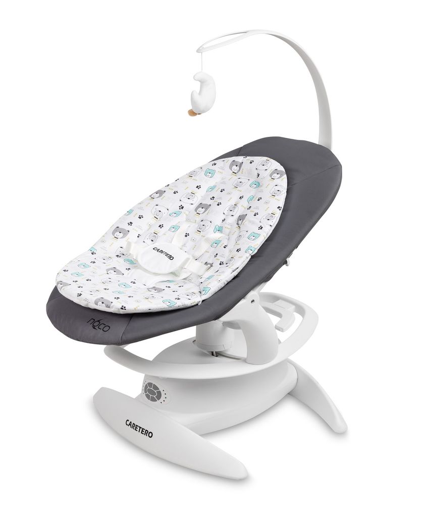 CARETERO, NOCO Baby Wippe, Babywippe Elektrisch, Babyliege 0-12 Monate, Graphit