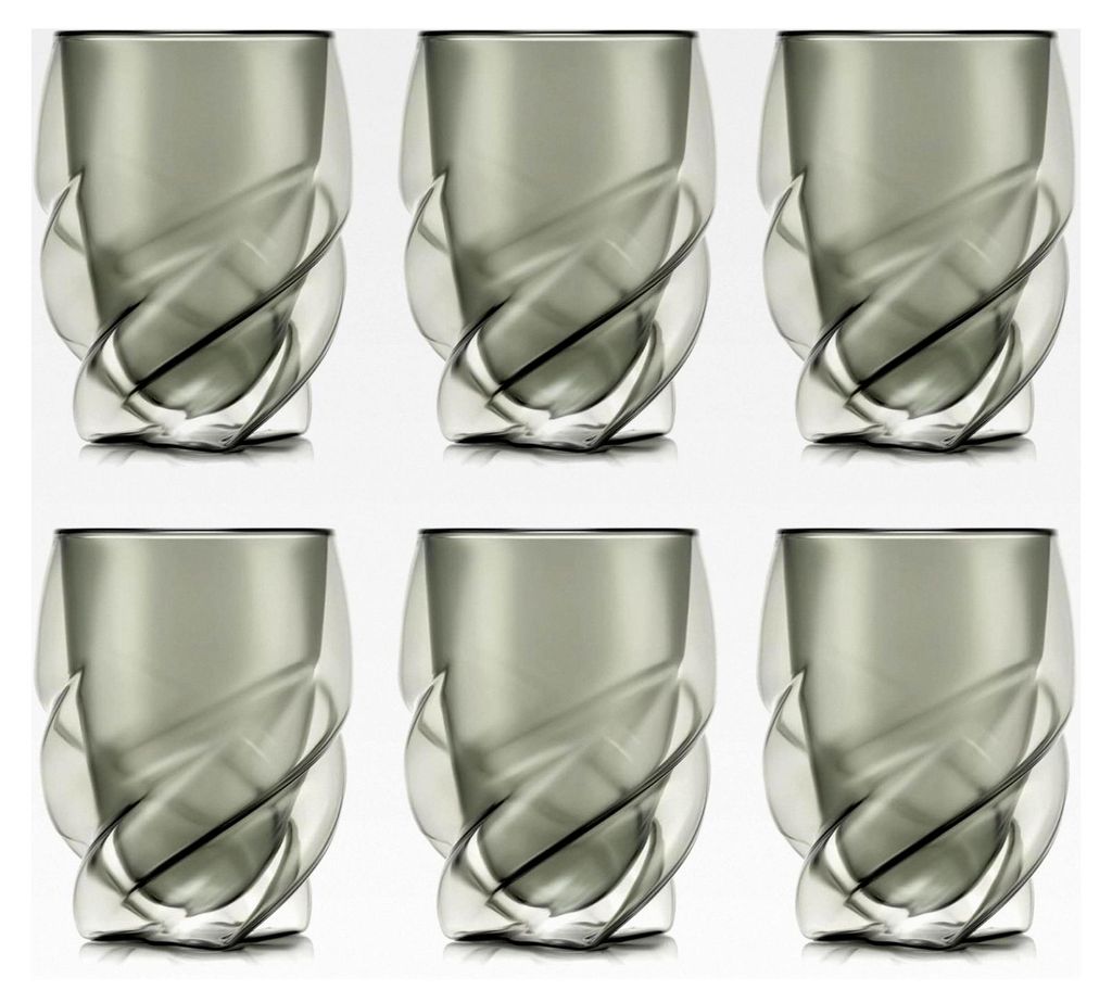 Doppelwandige Gläser im 2er-Pack PAVINA PARIS Transparent Grau - 270 ml Tassen - Spülmaschinenfestes Thermoglas - Mundgeblasenes Borosilikatglas