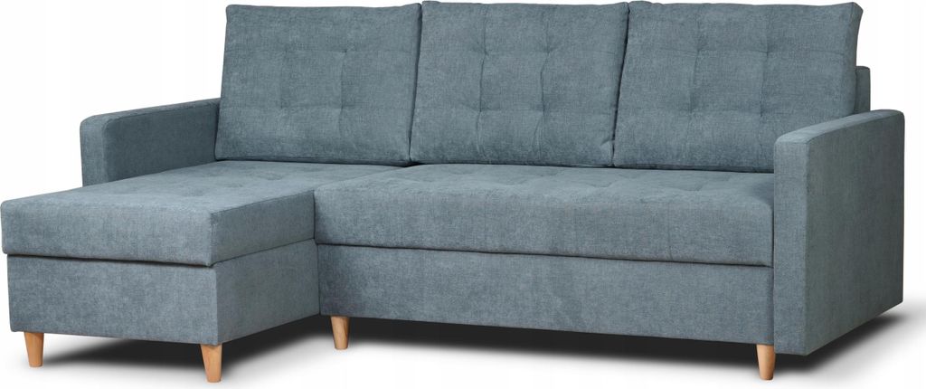 Ecksofa - Schlafsofa - Sofa mit Schlaffunktion und Stauraum - Grau - 224 x 98 x 146 cm - Couchgarnitur - Platzsparendes - VIVO