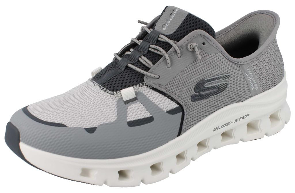 SKECHERS Slip-ins Herren Schlupfsneaker grau Mesh vegan - Produktbild 