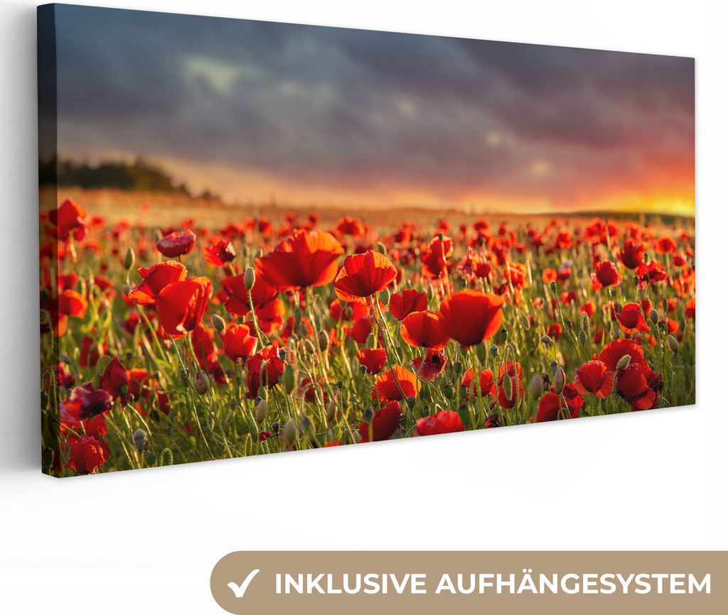 MuchoWow® - Leinwandbilder - Sonnenuntergang über einem Produktbild 