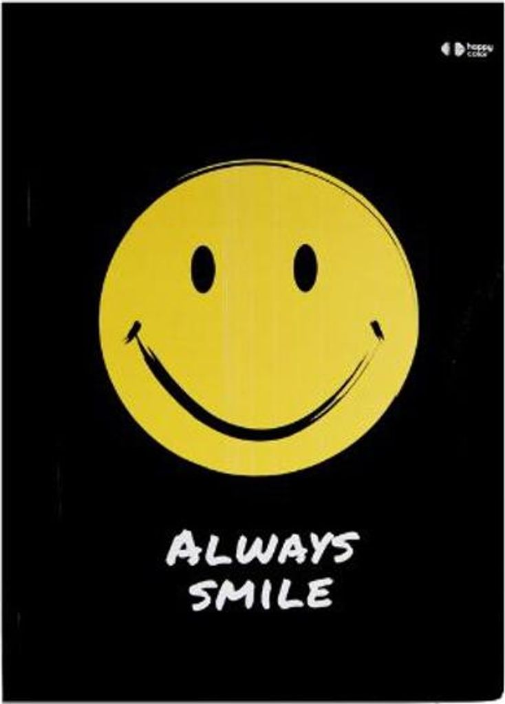 A4 schwarz Fun smiley Gesicht elastische Mappe Happy Color