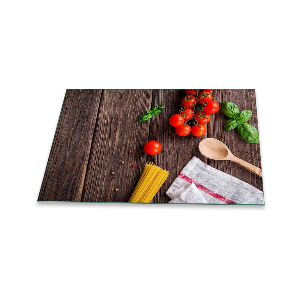 Coprifornelli 80x52 Vetro Decorato Pomodoro - Alzatina e Tagliere Unico