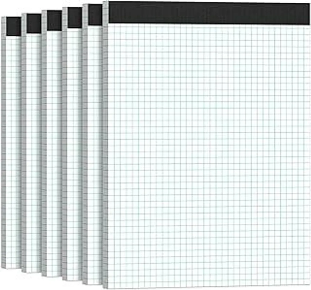 Blocchi a Quadretti A4 per Studenti - 6 Pezzi Carta 70g - Alta Qualità