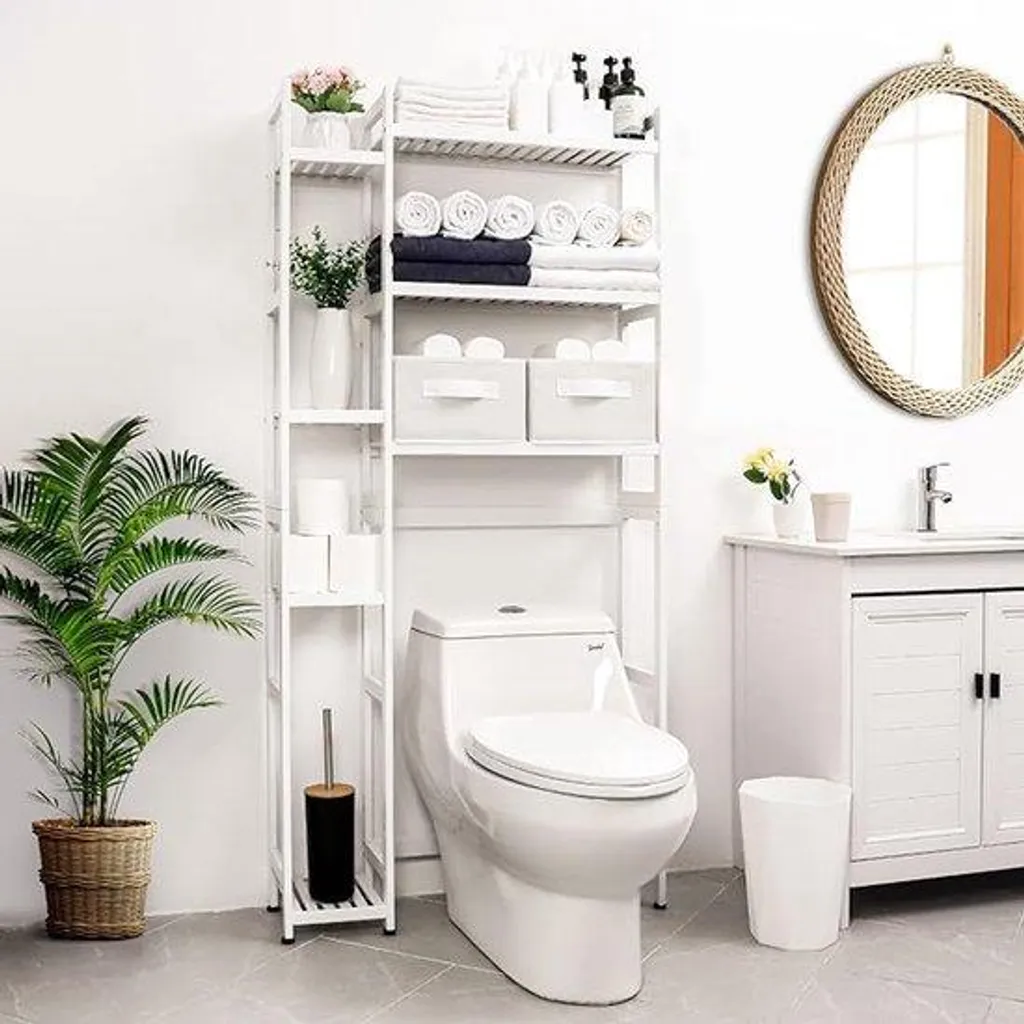Meuble de rangement colone blanche pour salle de bain en bois