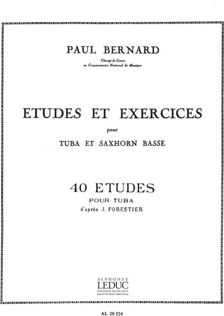 40 Études d'après J. Forestier pour tuba (saxhorn basse)