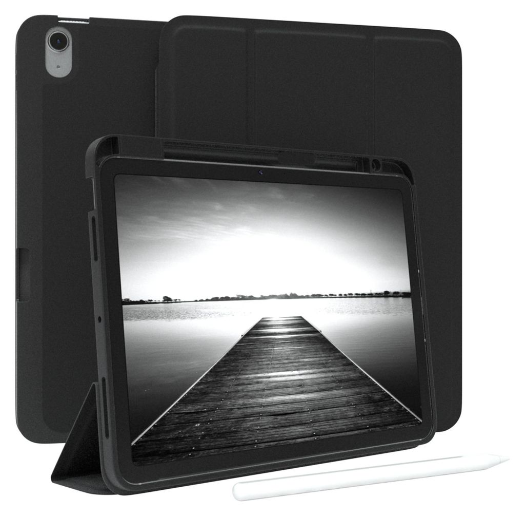 EAZY CASE Smartcase mit Stifthalter für Apple iPad Air 11 (2024) Hülle mit Stifthalterung, Tablet Cover aufstellbar 11 Zoll in Schwarz