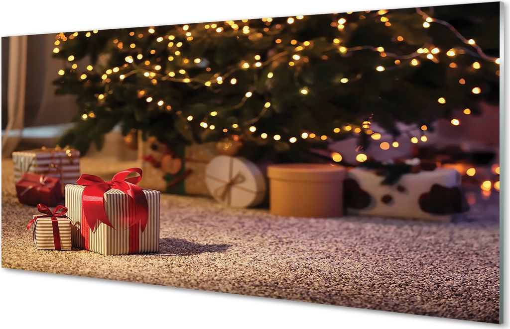 Glasbilder 120x60 Wandkunst Geschenke Weihnachtsbaum