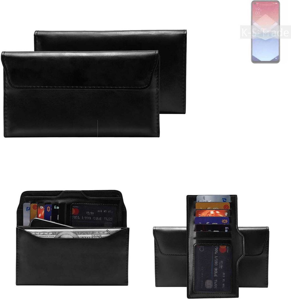 K-S-Trade Handy Hülle kompatibel mit Oppo K10x Schutz Hülle Tasche Schutz Case Handytasche Kunstleder schwarz, 1x