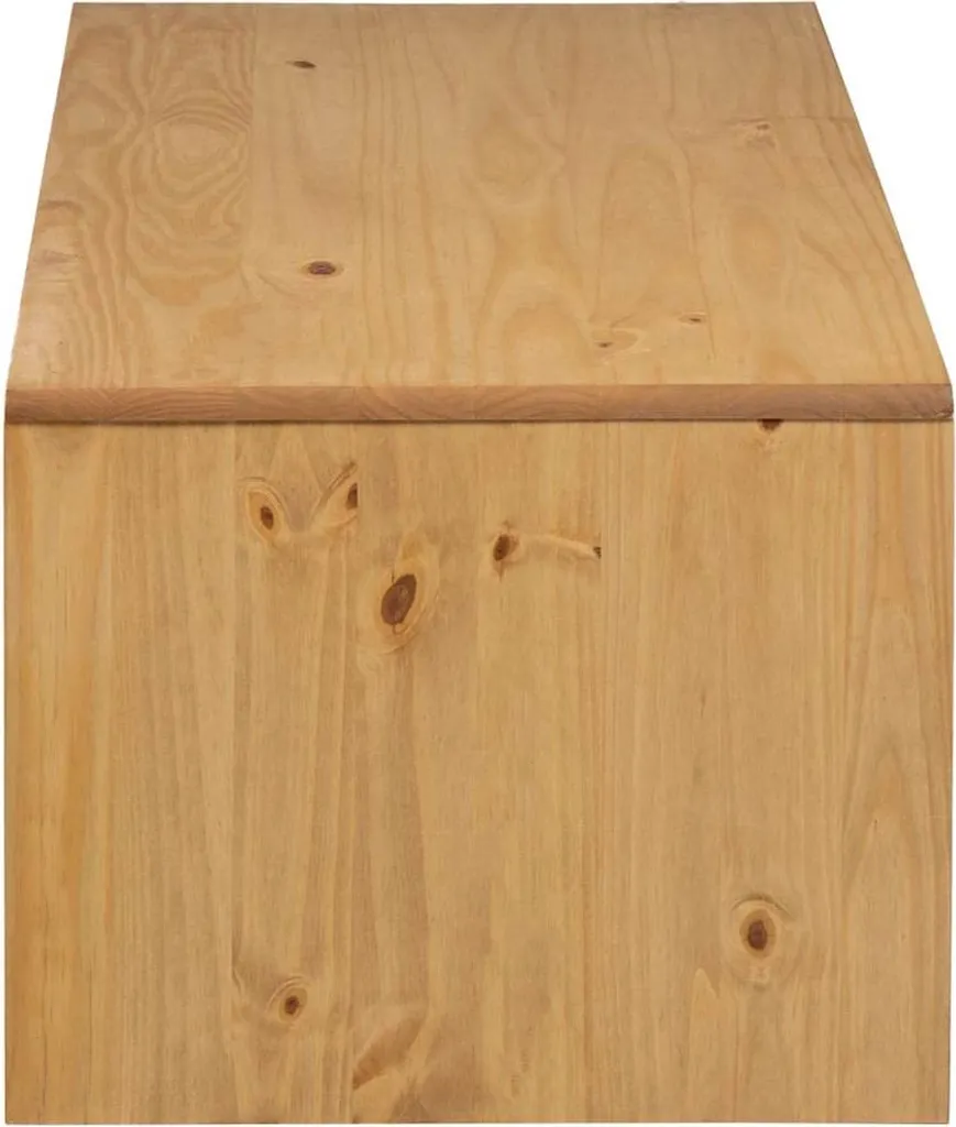 Table basse rectangulaire en bois massif SAUDA avec étagère basse - 5