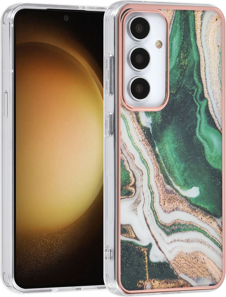 UNIQ Accessory Galaxy S24 Back cover case - Gold Line - Marble green