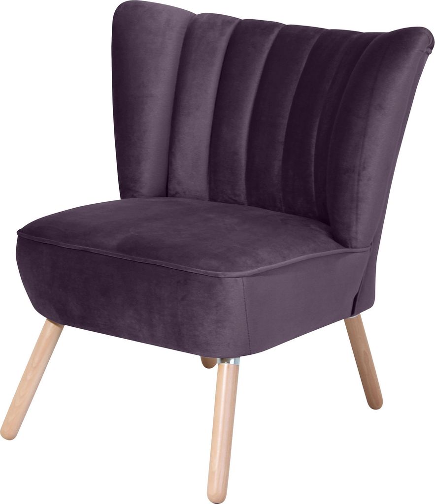 Max Winzer Sessel Alessandro - Samtvelours purple - Maße: 70 x 66 x 80 cm