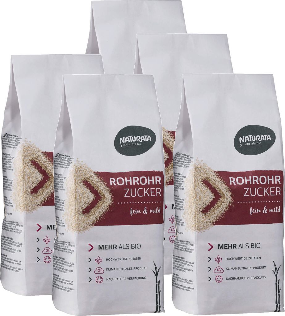 Rohrohrzucker, 5 x 1 kg