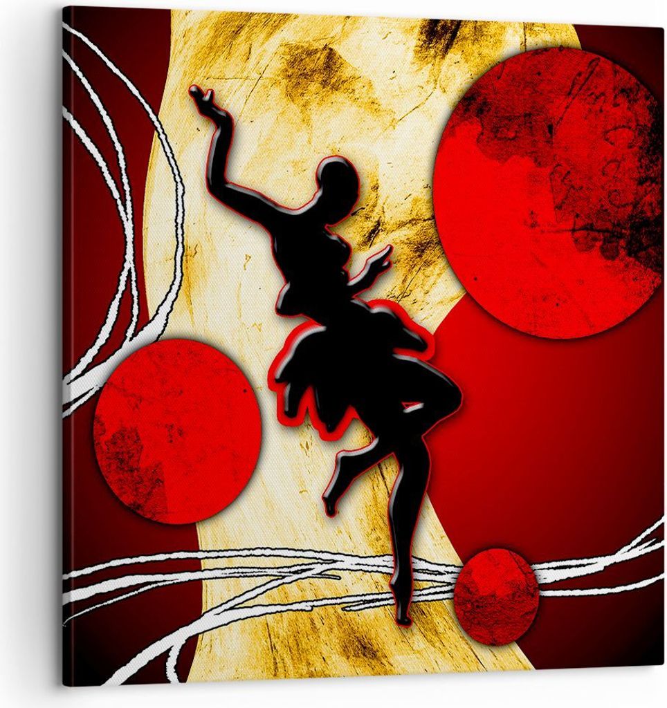 Bild auf Leinwand - Leinwandbild - Afrika frau tänzerin wüste - 60x60cm - Wand Bild - Wanddeko - Leinwanddruck - Bilder - Kunstdruck - Wanddekora...