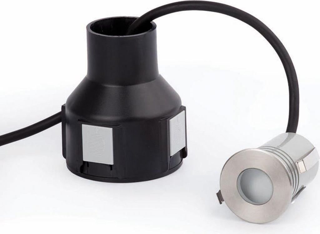 CROSBY Wand- und Bodeneinbauleuchte satinierter Edelstahl und schwarz matt von FARO 70453