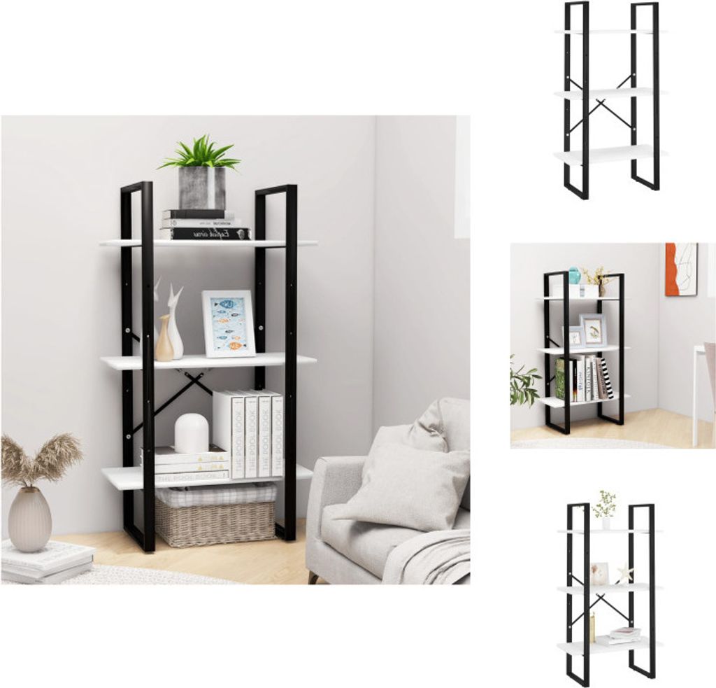 vidaXL Lagerregal Weiß 60x30x105 cm Holzwerkstoff - Bücherregale & Bücherschränke