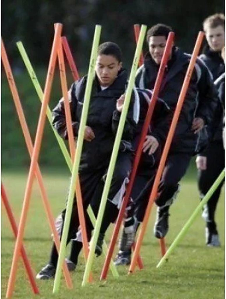 Slalomstangen - Agilitystangen - 180 cm - 12 Stück - Orange/Gelb