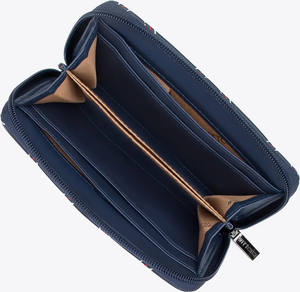 Wittchen Portafoglio da Viaggio Donna Blu Navy: Trapuntatura e Sicurezza