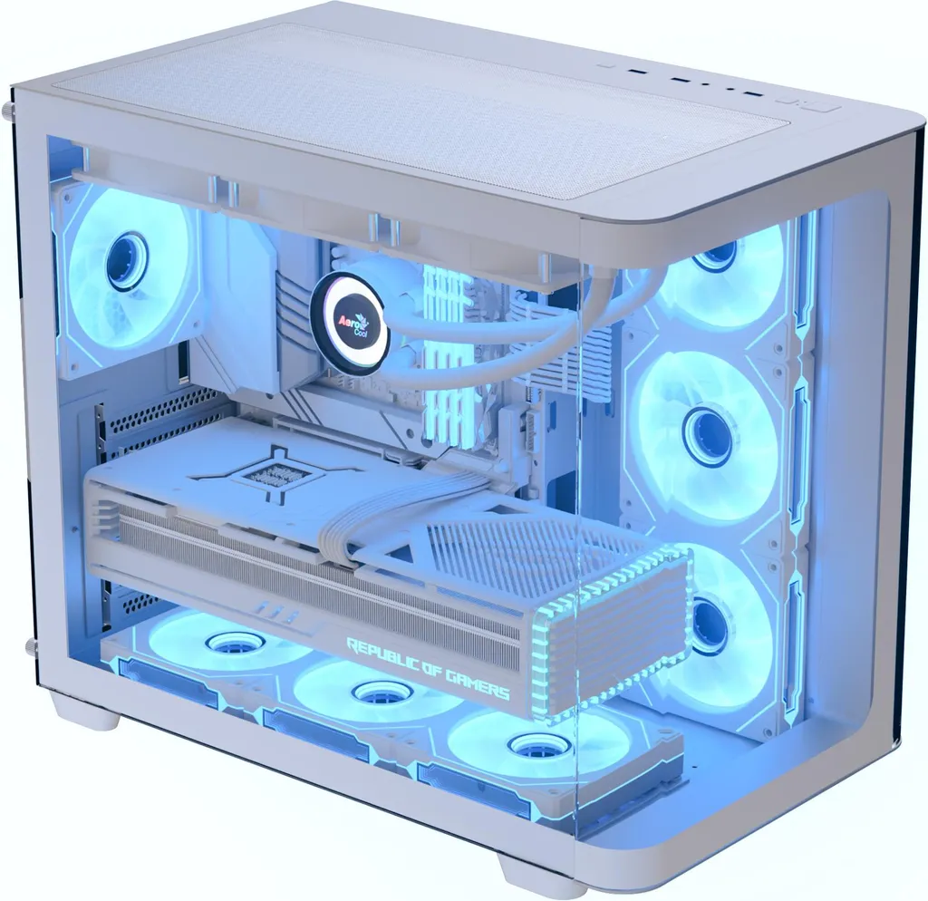 Aerocool ACCM-PN01043.21 AeroCool Geh Midi P500C-G-WT-V1 o.N. Full Tempered Glas (Wh)