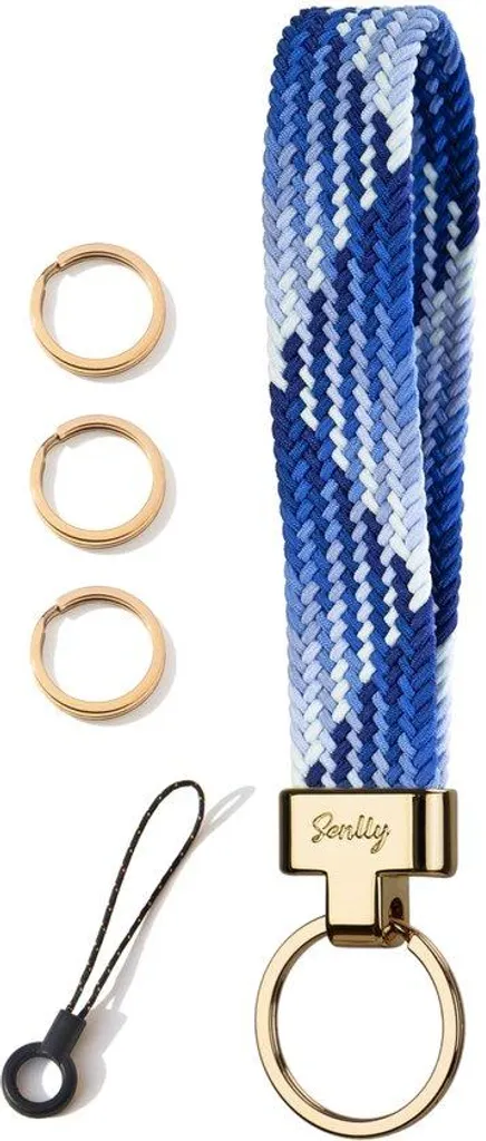 Bracelet extensible avec cordon porte-clés rétractable robuste noir