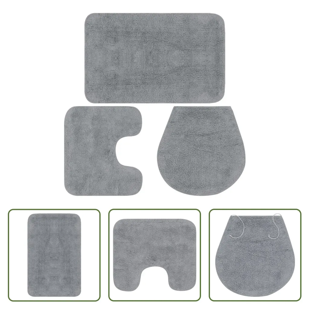 Tris Tappetini Bagno Grigio The Living Store | Arredo e Funzione - 6