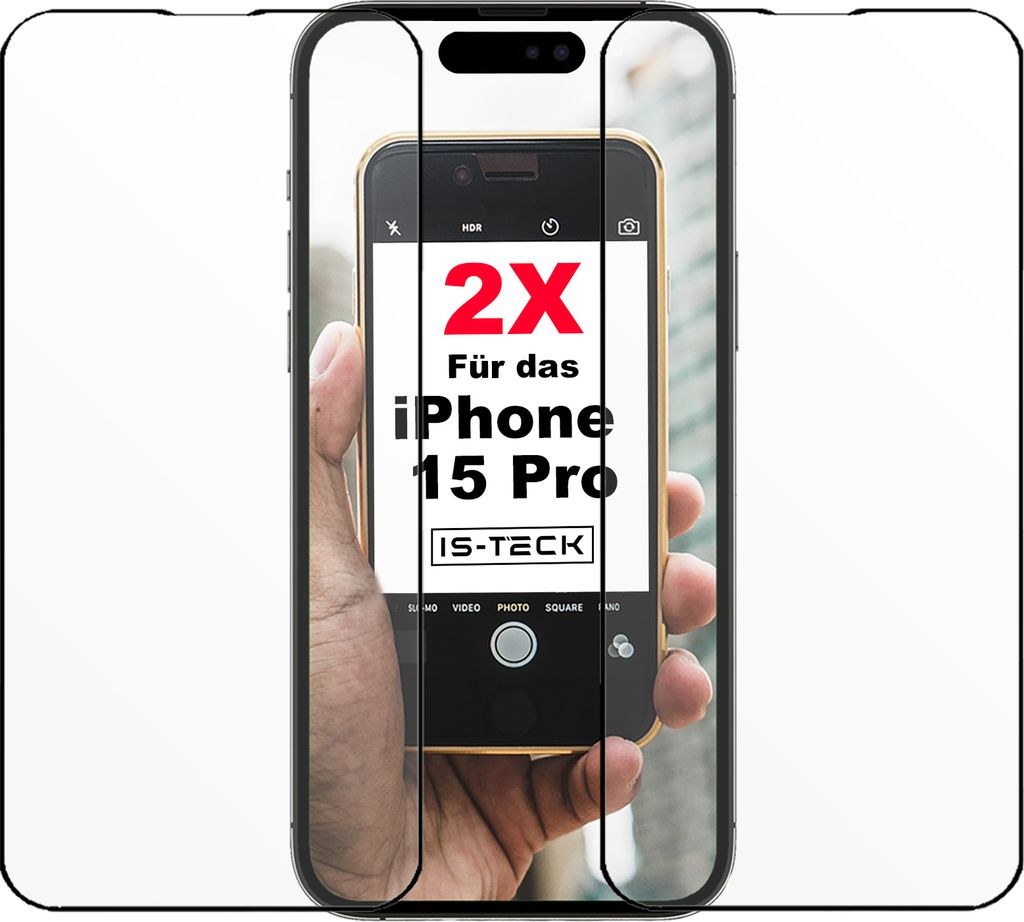 2x Für iPhone 15 Pro Full Cover Panzer Schutz Glas Produktbild 