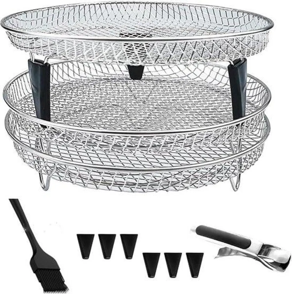 Accessoire Airfryer Grille de Déshydratation Empilable 3 Étages Inox