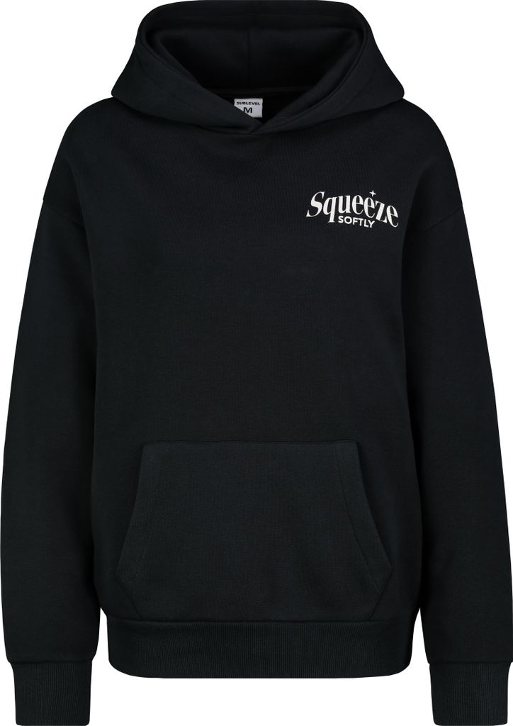 Sublevel Kapuzenpullover mit Kängurutasche und Blumenprint Größe: S