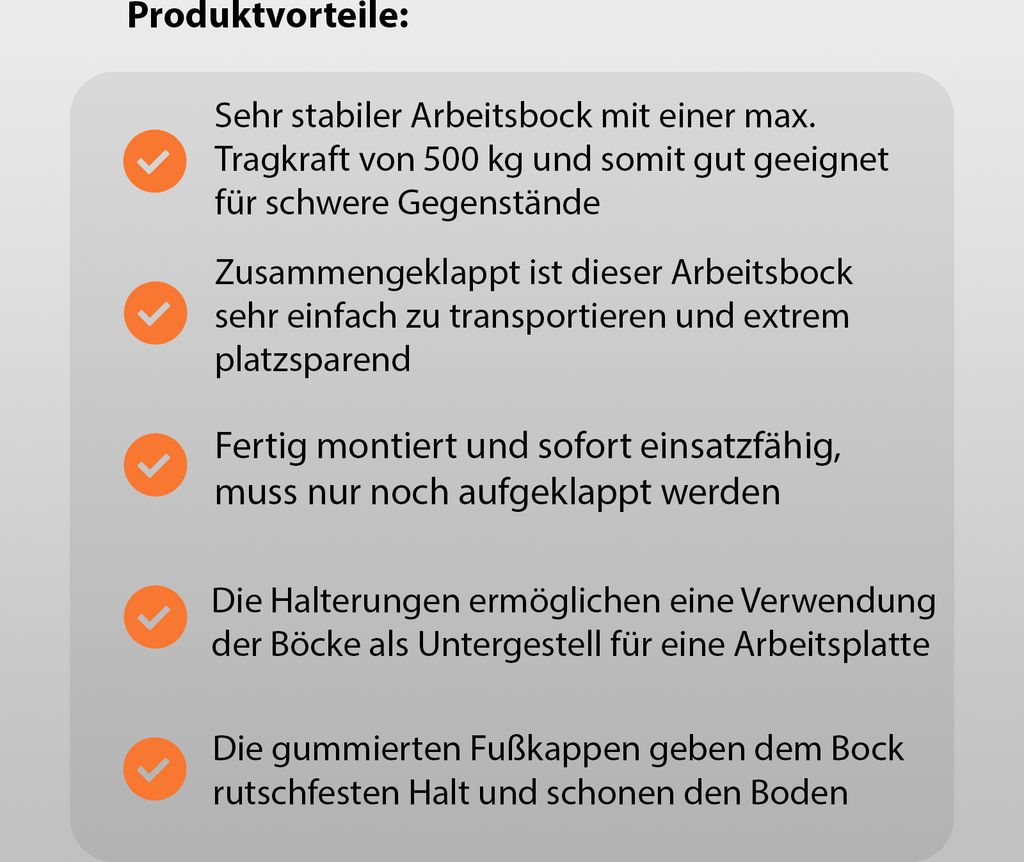 2x Arbeitsbock Klappbock Gerüstbock Sägebock - 1000 kg Produktbild 12