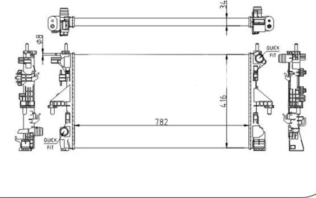 Solution Surchauffe : Radiateur Moteur HART 642 967 pour Fiat Ducato