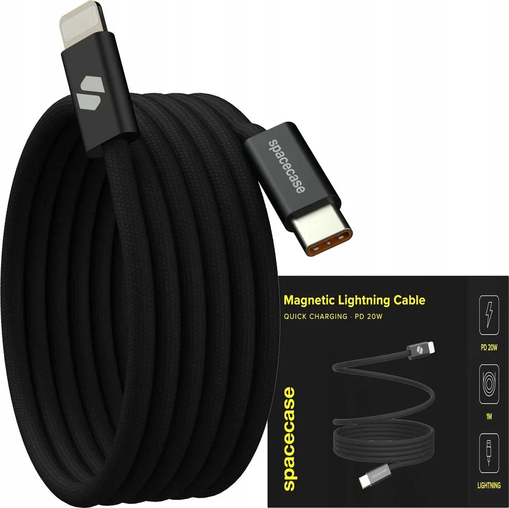 SPACECASE Cavo magnetico da USB-C a Lightning 1M 20W Nero