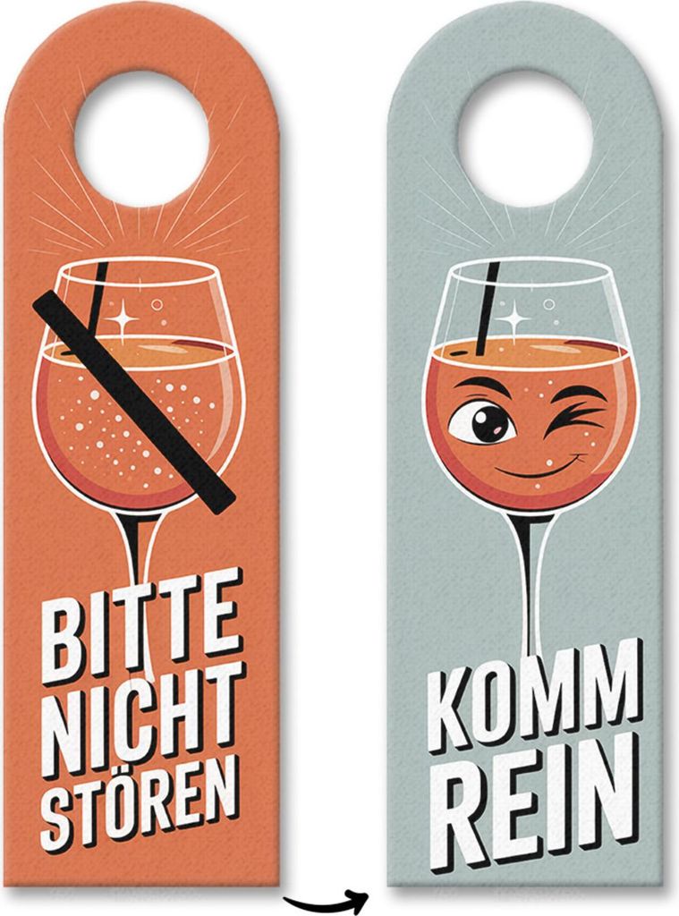 Bitte nicht stören Komm rein Aperol Weingläser Türhänger