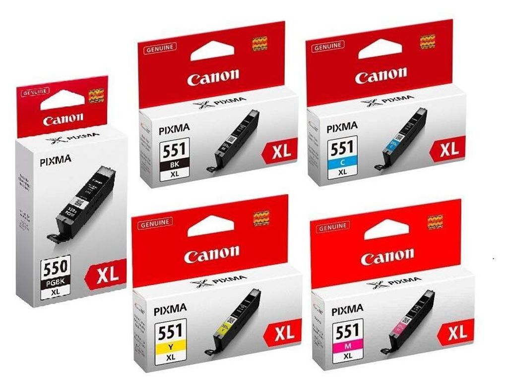Canon Original PGI-550PGBK/CLI-551 XL Druckerpatronen 5er-Multipack - BK/C/M/Y/BK