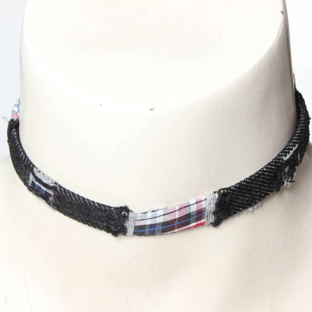 Jeanslook Choker Kropfband Modell 6