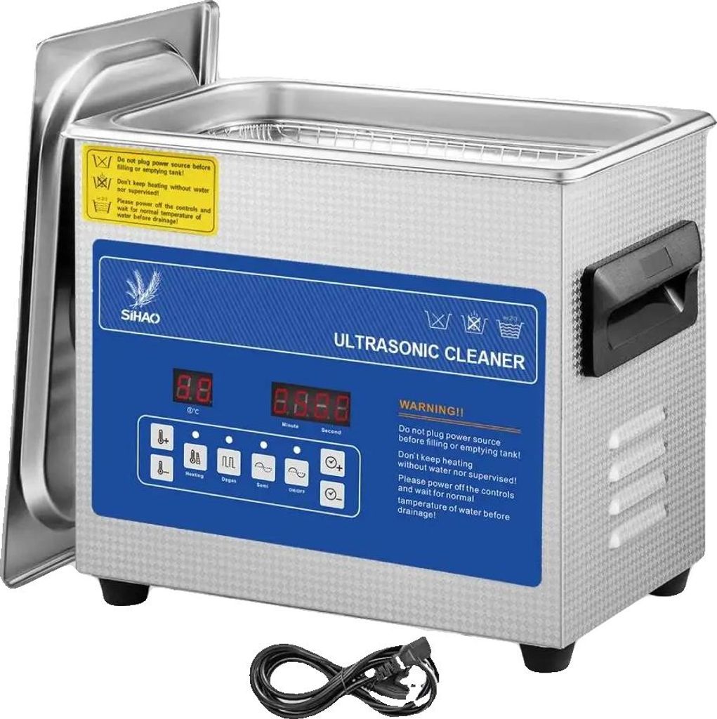Ultraschallreiniger, einstellbare Temperatur, tragbares Design, 3L Blau