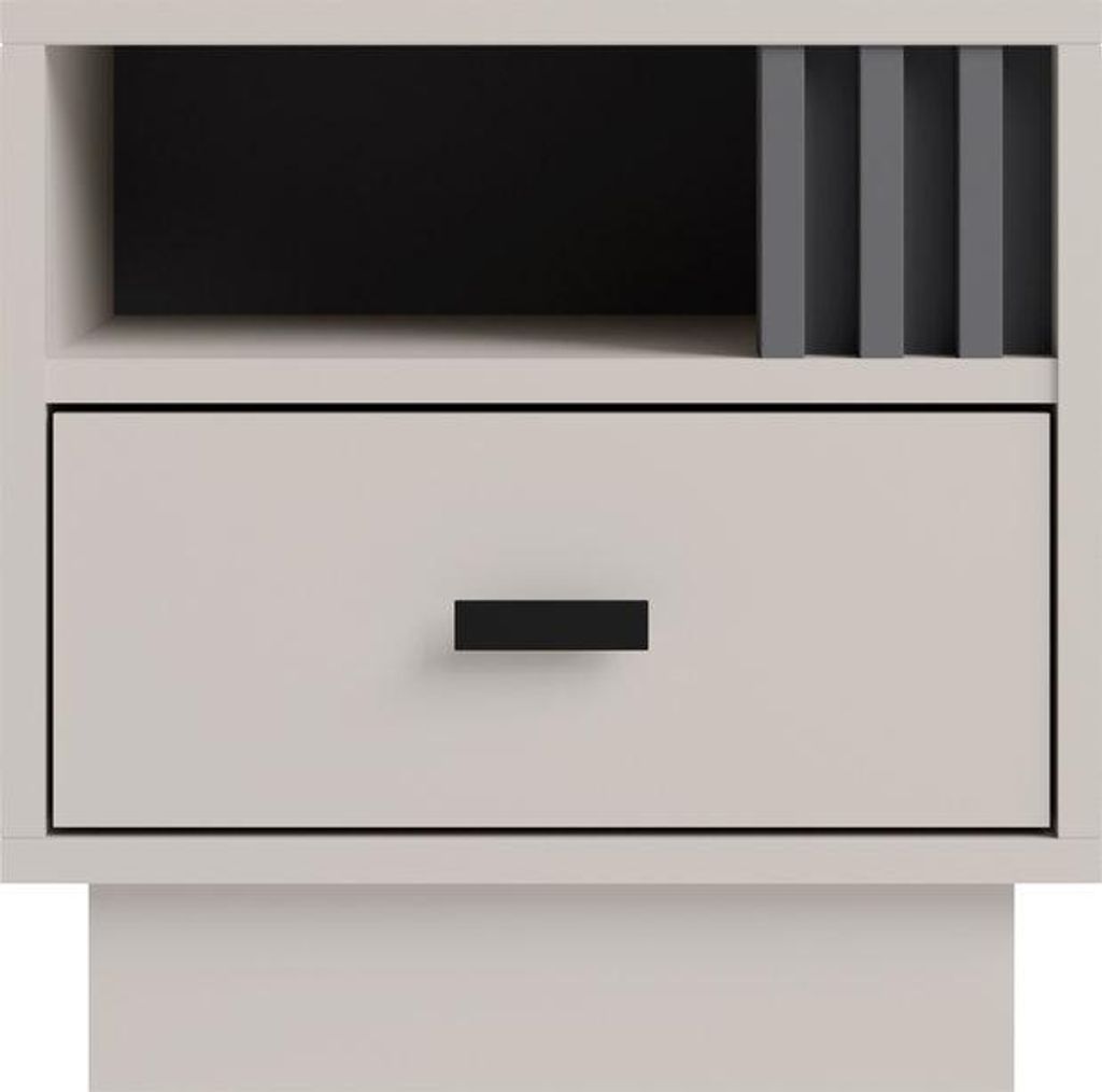 Masseno Nachttisch PUNTO Nachtschrank Beistelltisch für Schlafzimmer 40 x 40 x 36 cm Kaschmir