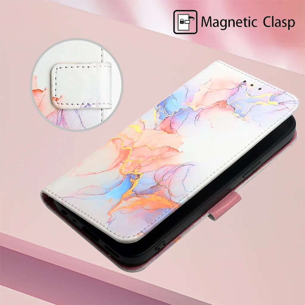 Custodia iPhone 13 Pro Marmo Chic - Accessorio Moda con Porta Carte - 5
