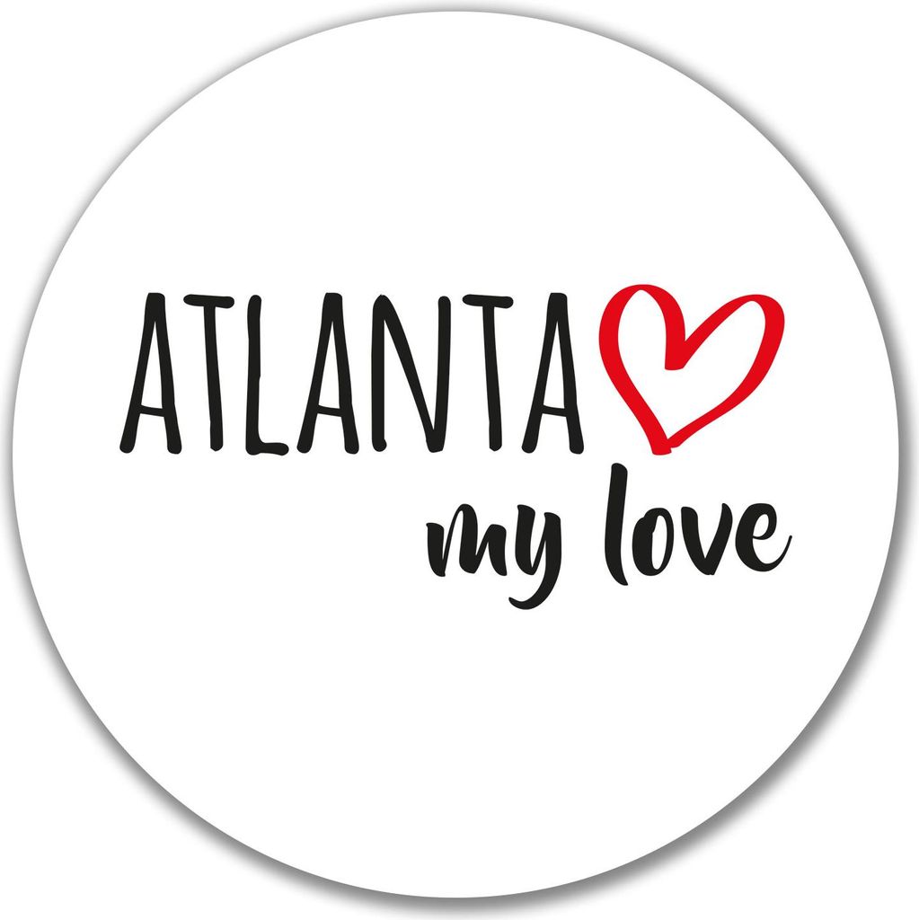 Huuraa Aufkleber Atlanta my love 10cm rund Sticker Geschenkidee