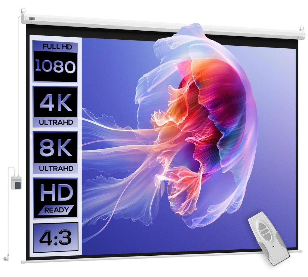 HOMCOM 4:3 Elektrické premietacie plátno 203 x 152 cm, Obrázok produktu 