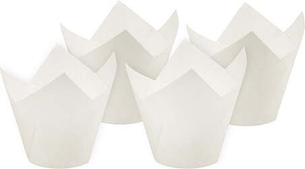 Backförmchen Ø 5 cm · 8,5 cm weiss "Tulip"