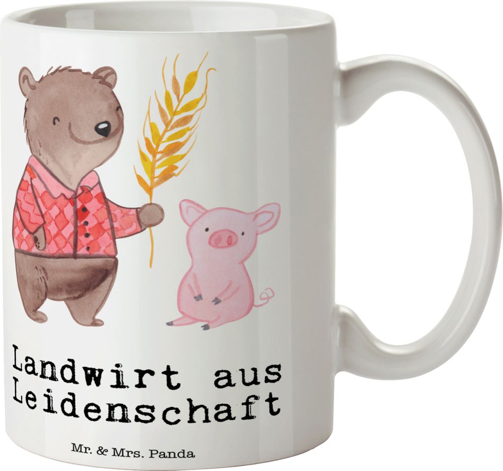 Mr. & Mrs. Panda haferl Landwirt Leidenschaft - Weiß - Geschenk, Farmer, schöne tasse, Bauernhof, Spruch, Witzig, Kaffeetasse, Kaffeebecher, Lust...