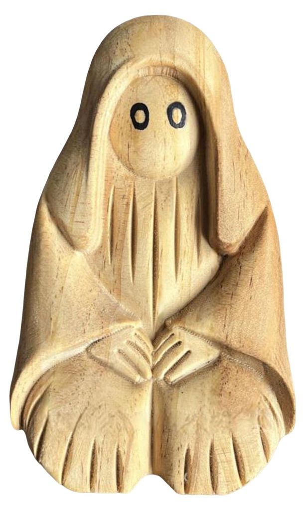 Halloween-Geisterskulptur, gruselige Holzschnitzerei, Geisterstatue, Figur, Tischschild, Heim- oder Bürodekoration, Ornament A